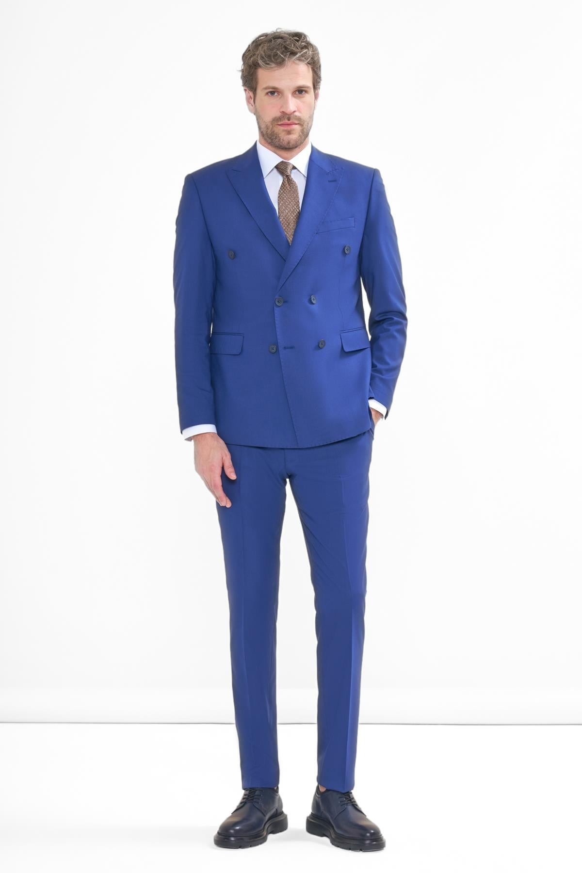 İntersivin Saks Takım Elbise - 801K-04