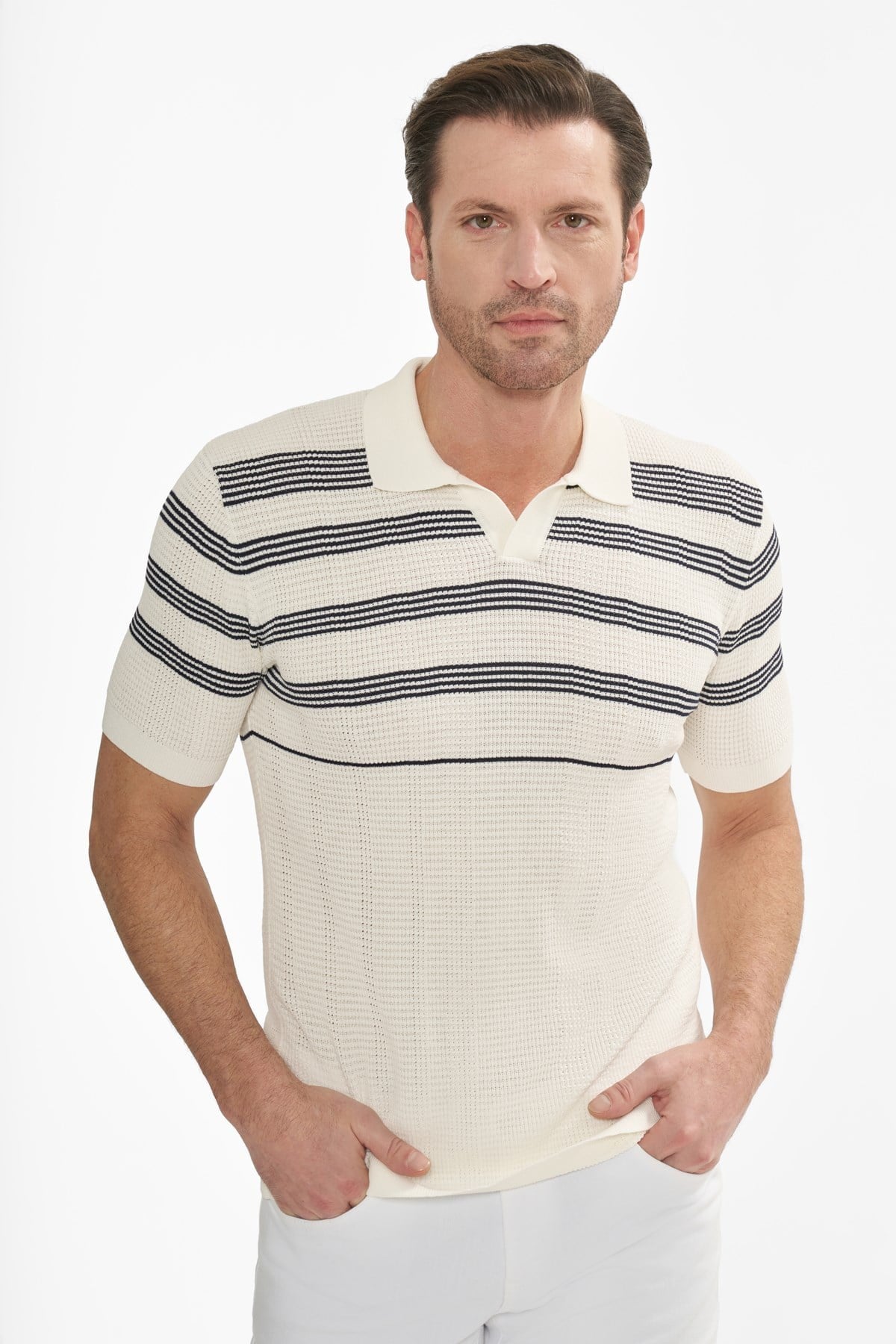 T-İntersivin Polo Yaka Bej Tshirt - SY-11