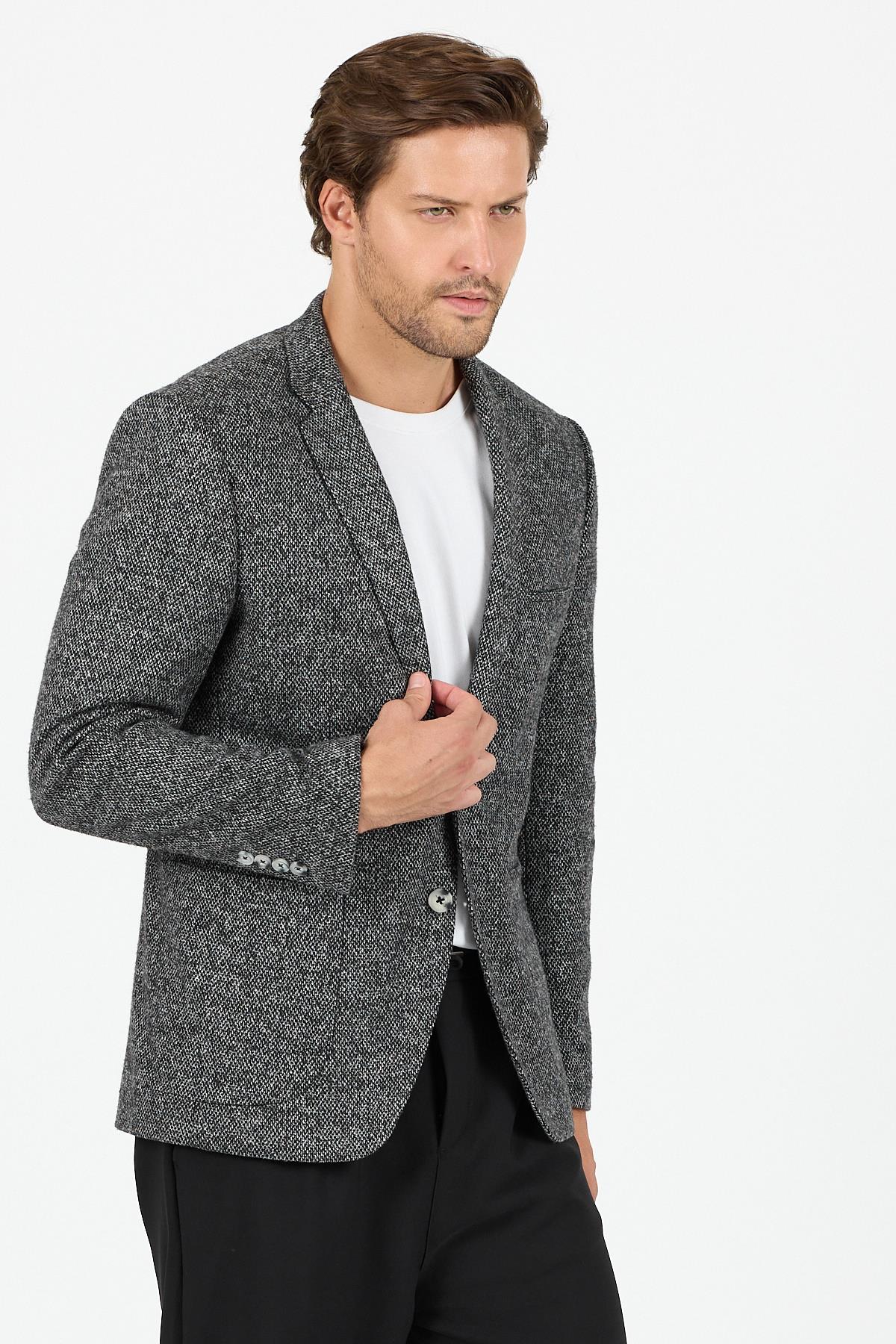 CK2017-16  Yünlü Blazer  Ceket- Siyah