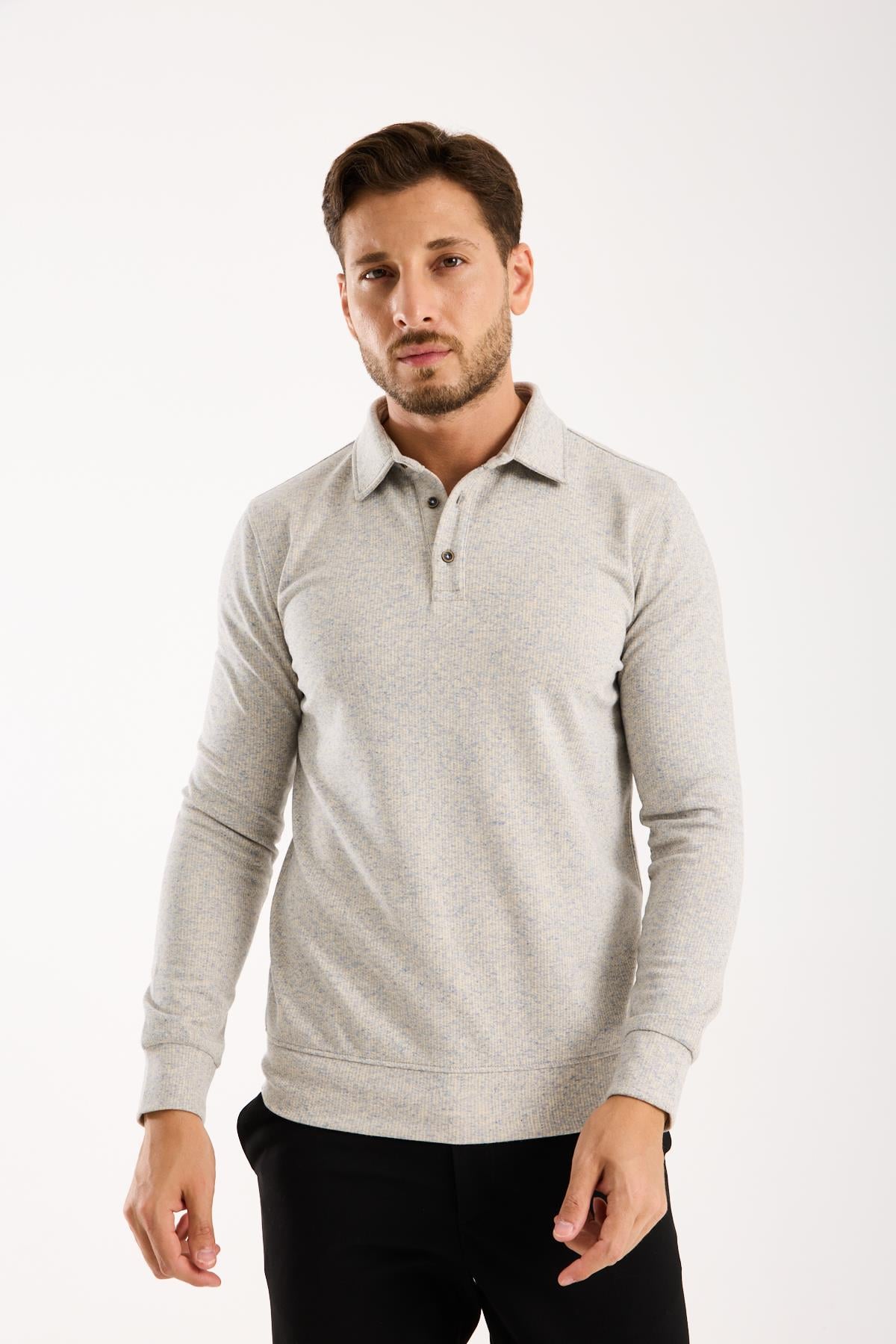 PECR-02 Polo Yaka Sweat- Mavi