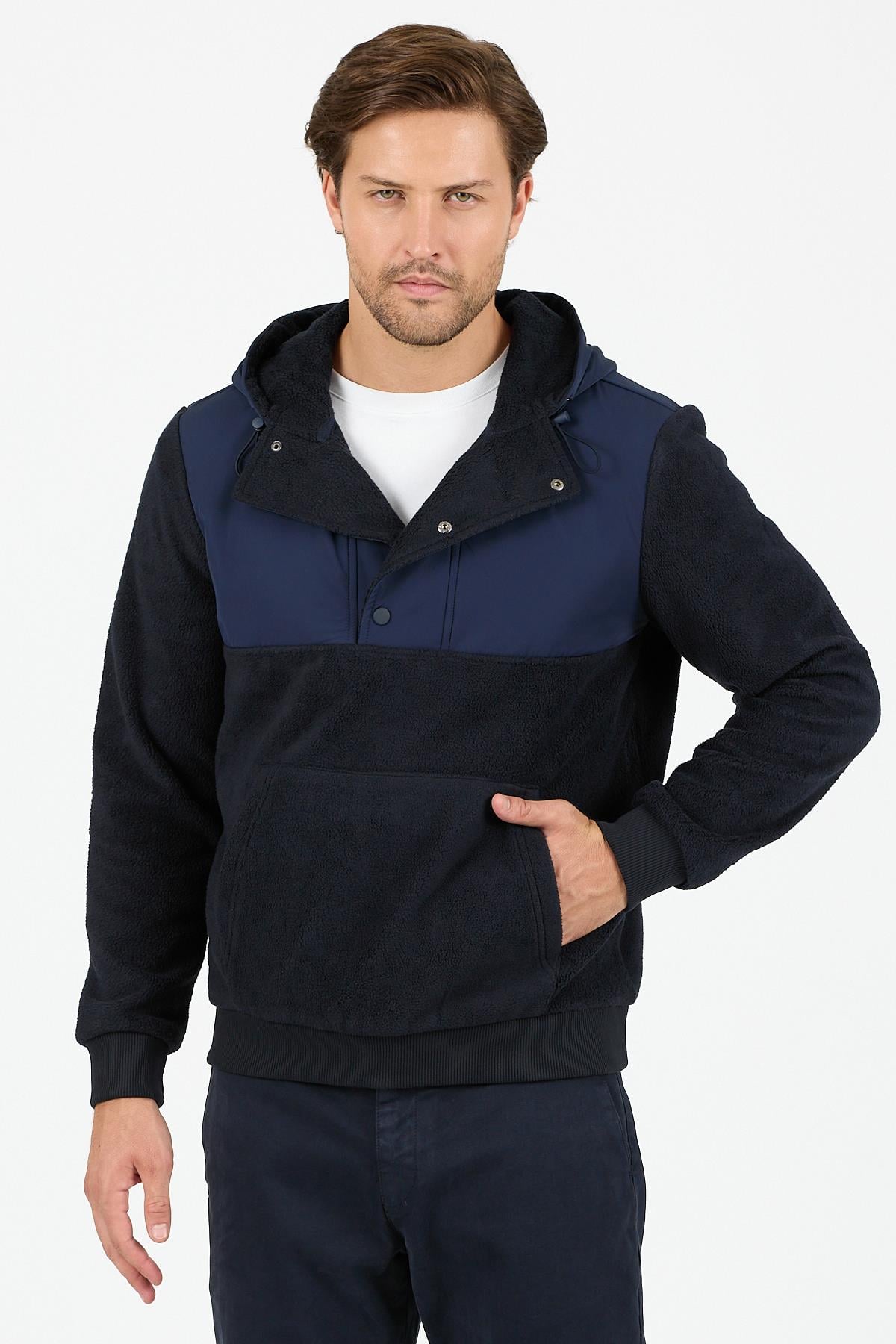 PSK-03 Cepli Cıt Cıtlı Sweatshirt- Lacivert