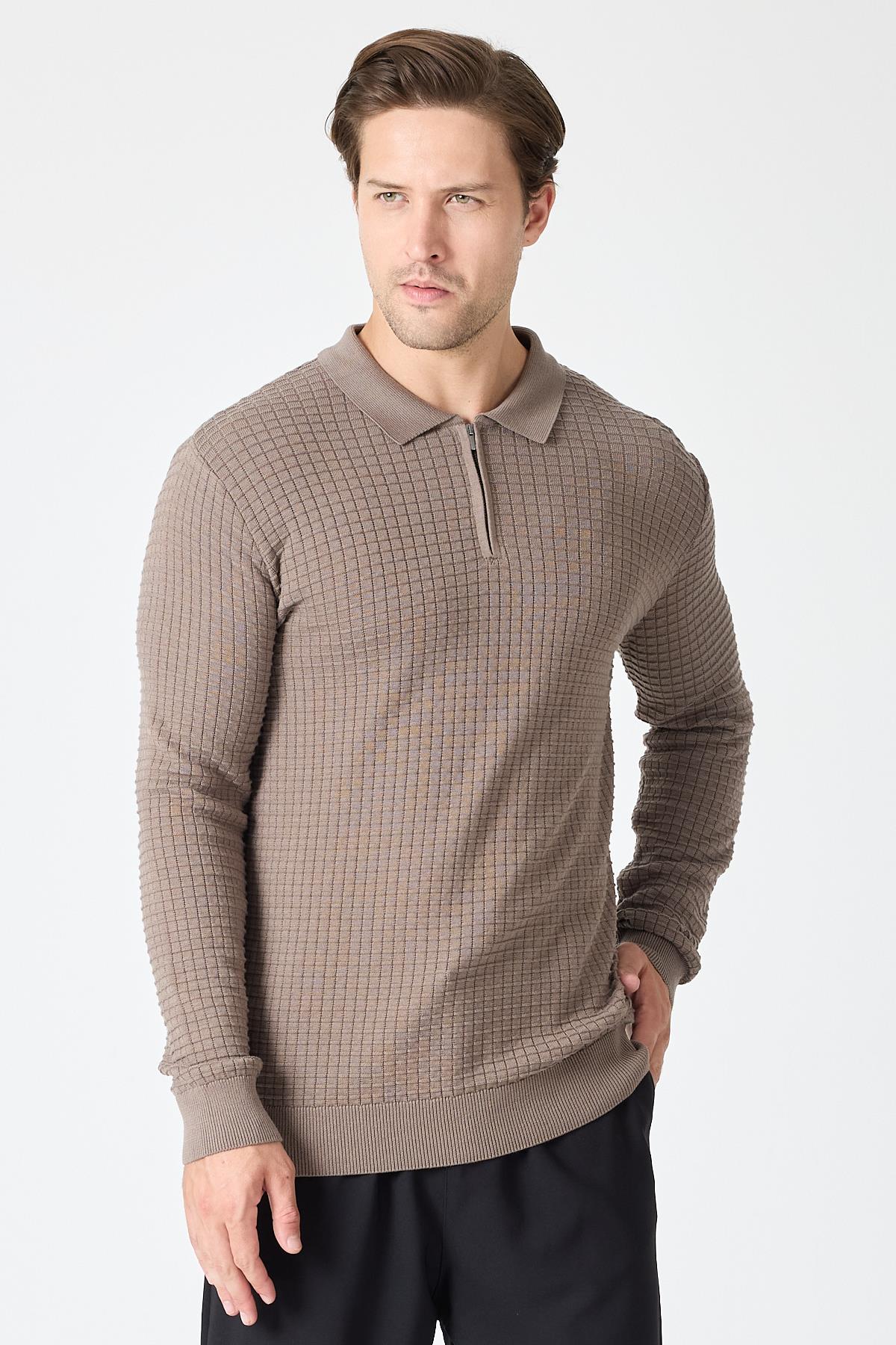 S-03 Polo Yaka Fermuarlı Triko- Vizon