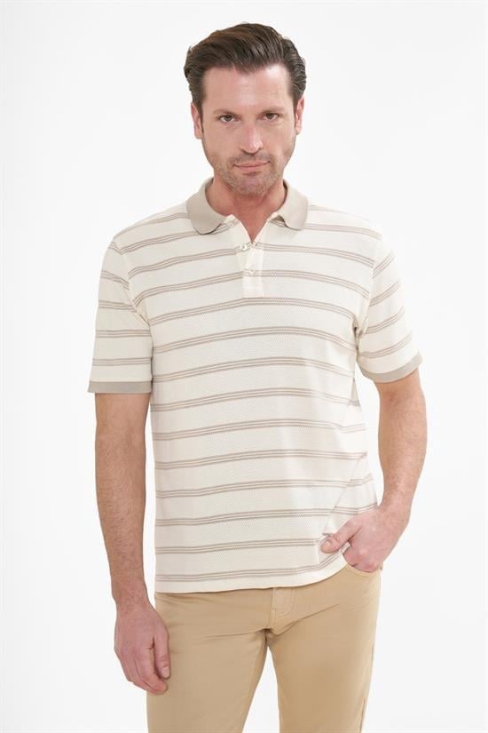 İntersivin  Polo Yaka Bej Tshirt - SD-09