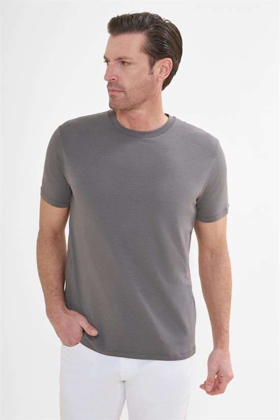 İntersivin Bisiklet Yaka Antrasit Tshirt - T13