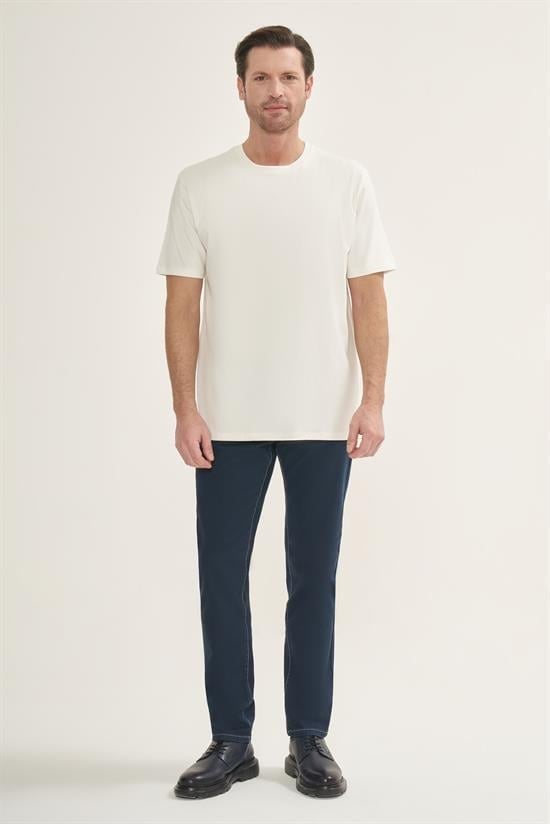 İntersivin Bisiklet Yaka Beyaz Tshirt - T13