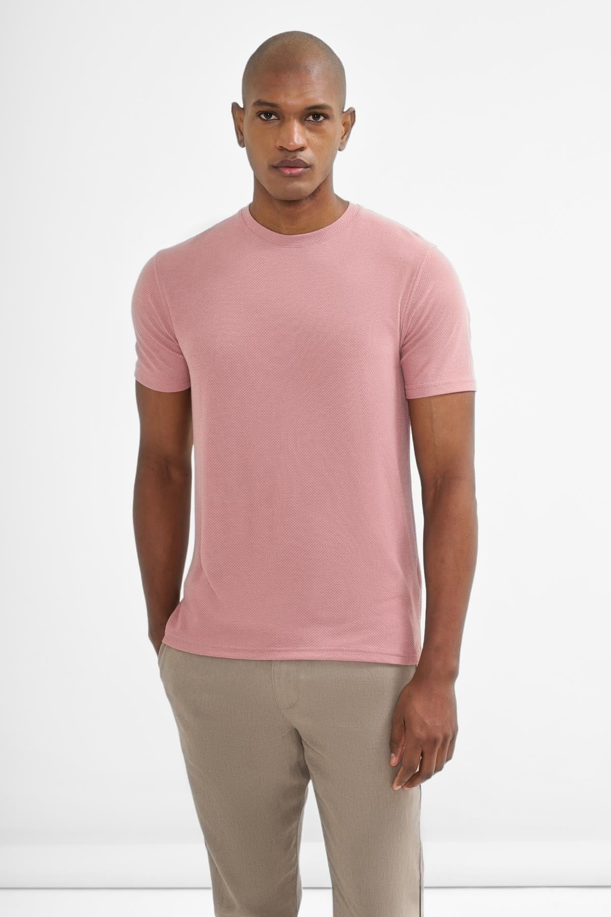İntersivin Bisiklet Yaka Pudra Tshirt - BRŞ-04