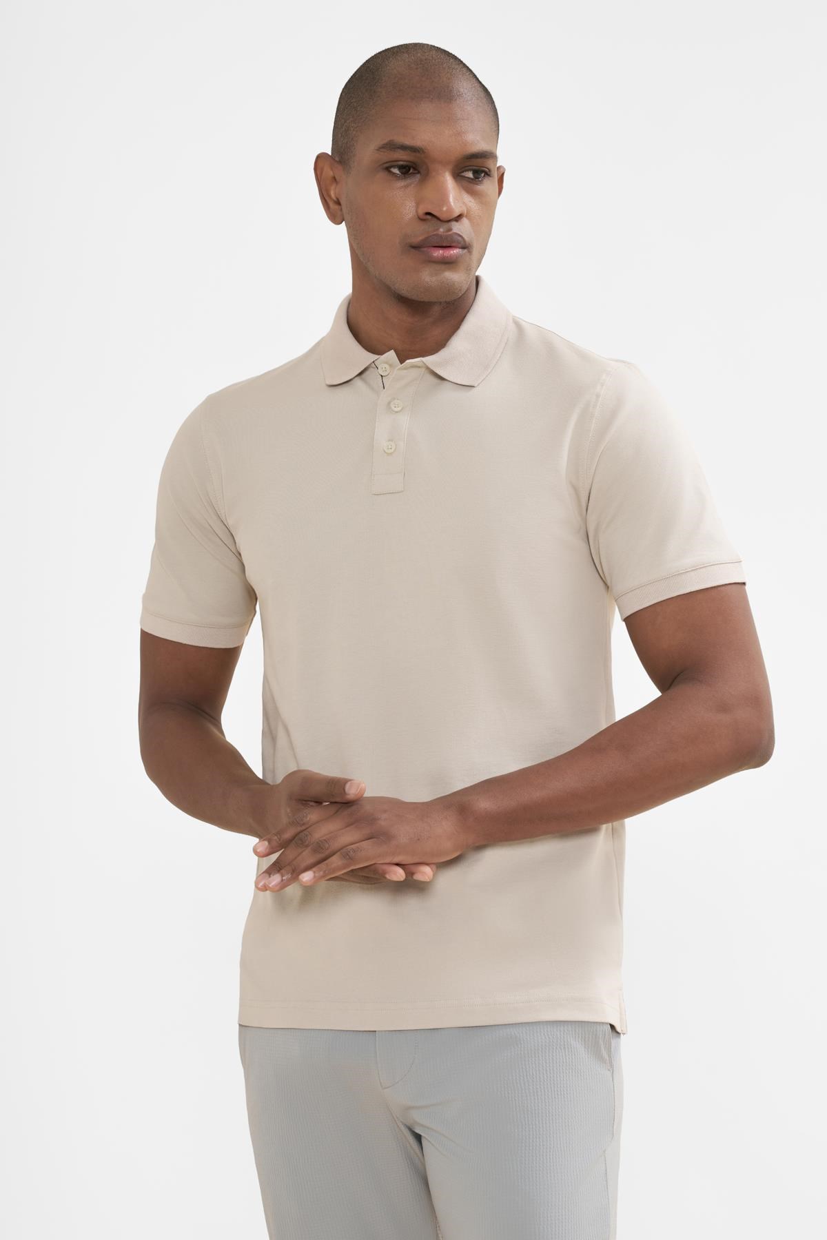 İntersivin Polo Yaka Bej Tshirt - SD-01