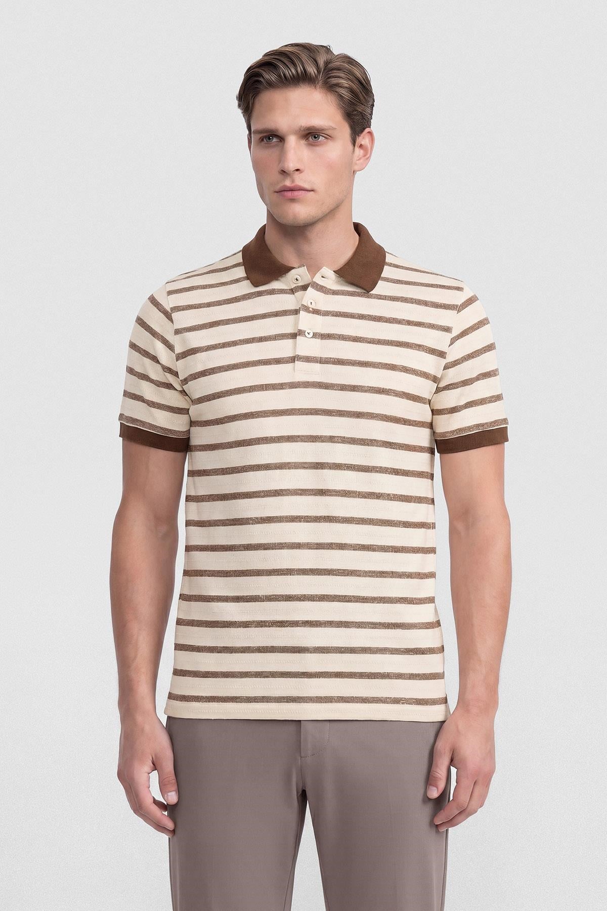 İntersivin Polo Yaka Kahverengi T-shirt - SD-08