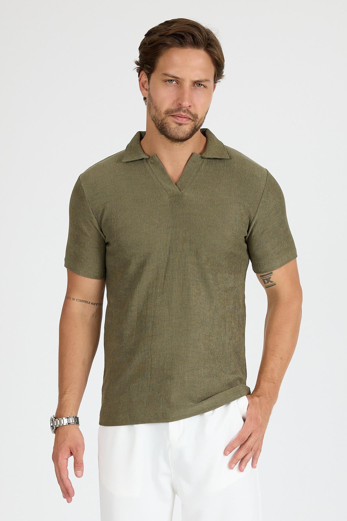 SVŞ-01  Polo Yaka T-Shirt - Haki