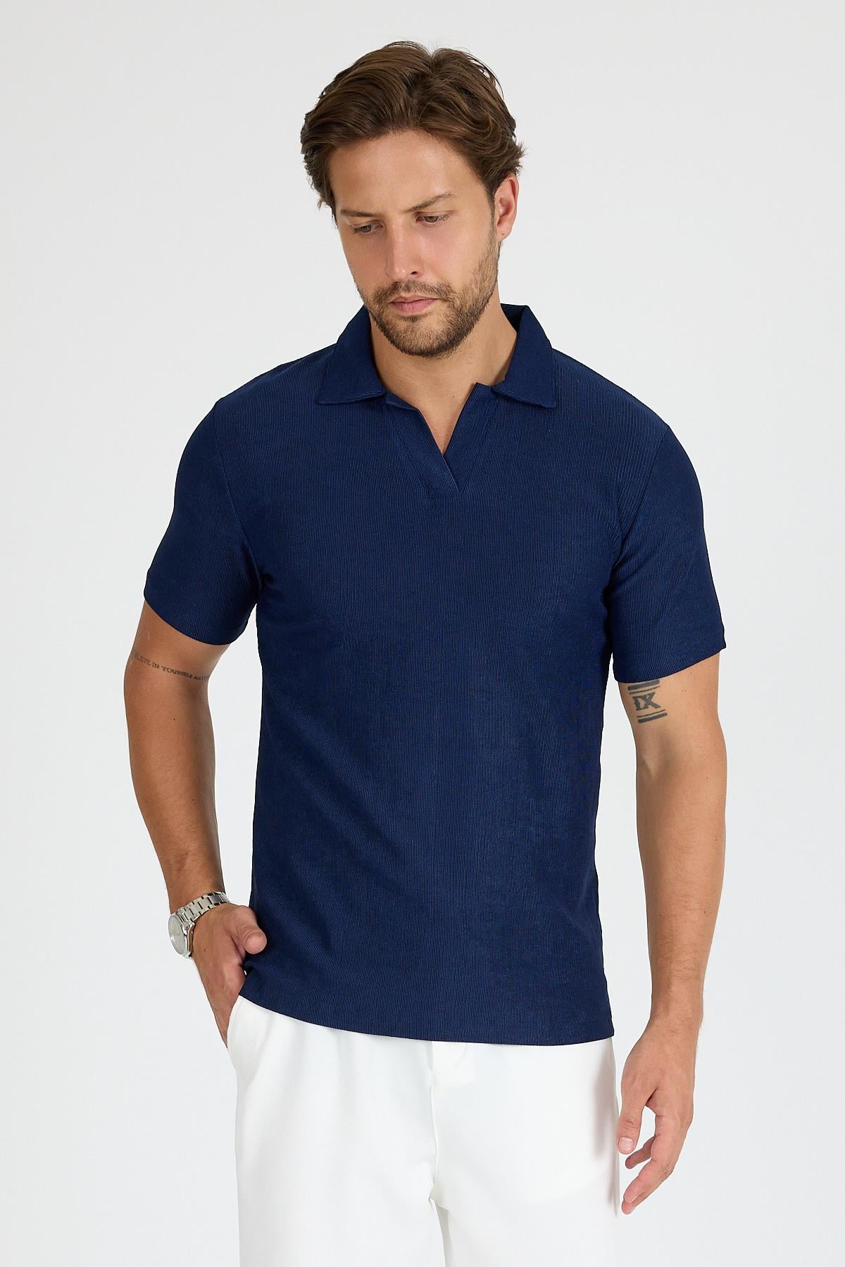 SVŞ-01  Polo Yaka T-Shirt - Lacivert