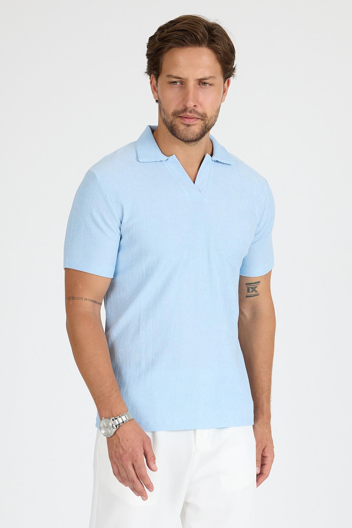 SVŞ-01  Polo Yaka T-Shirt - Mavi