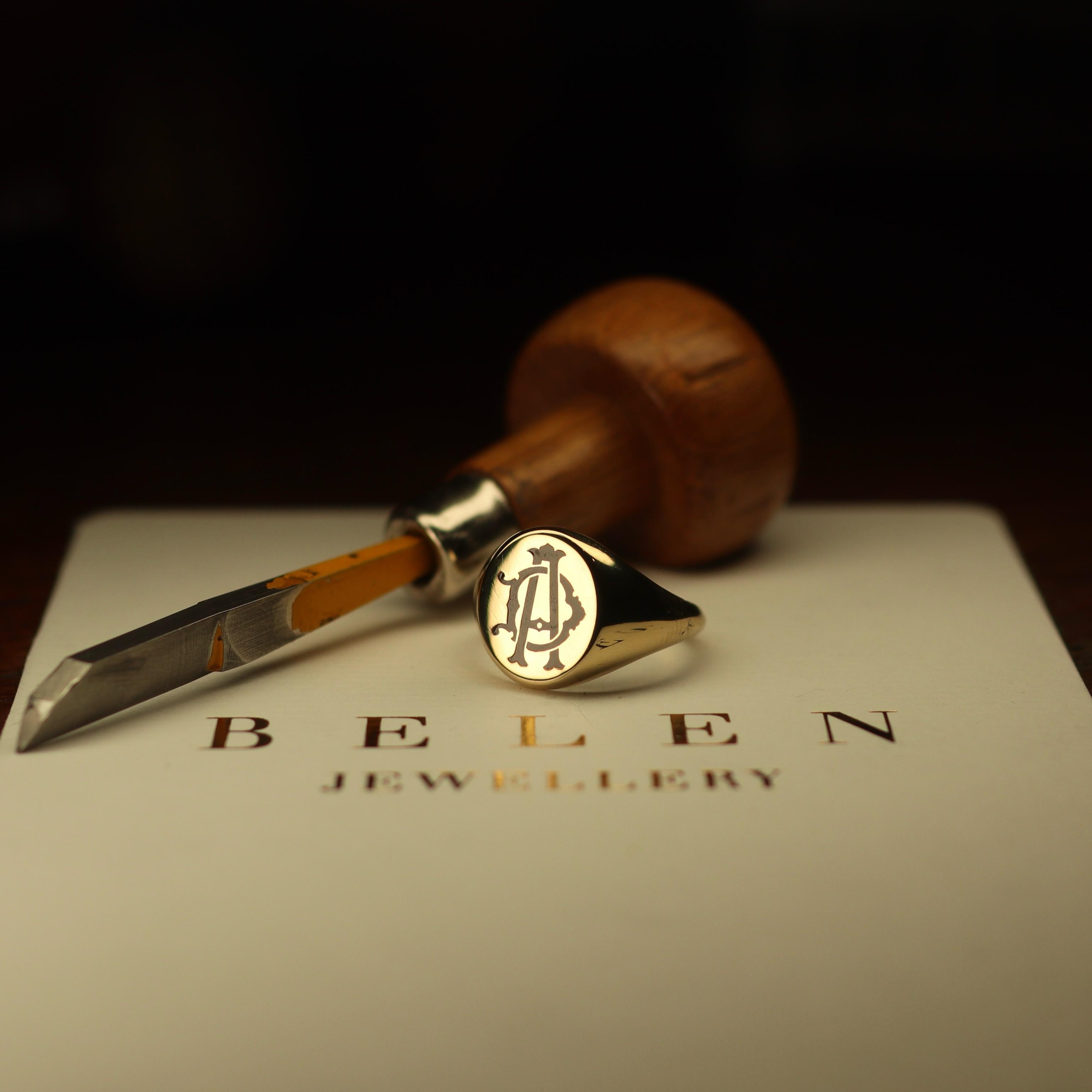 14 Ayar Altın Belen Signet Yüzük N.9