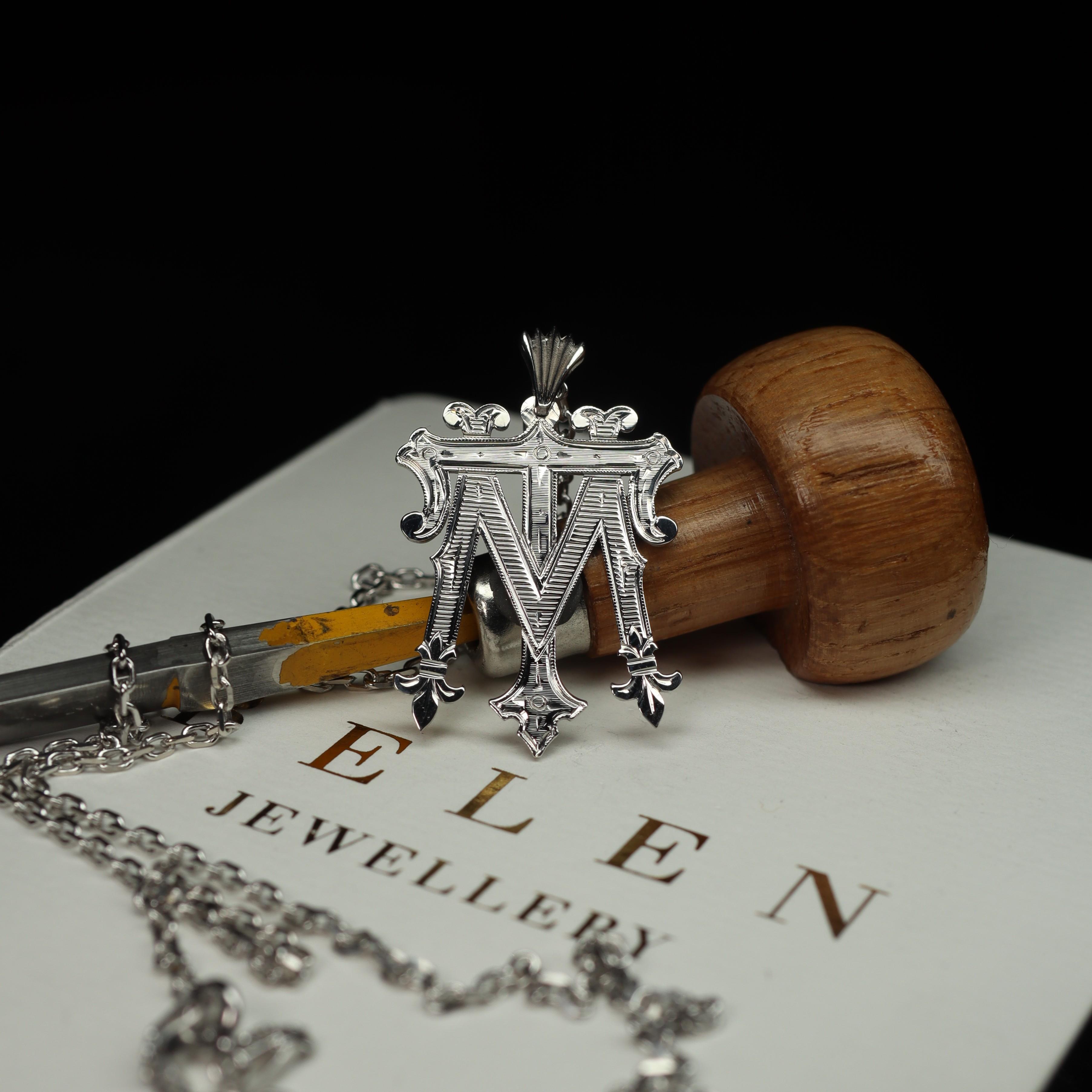 Gümüş Monogram Kolye (2 harf)