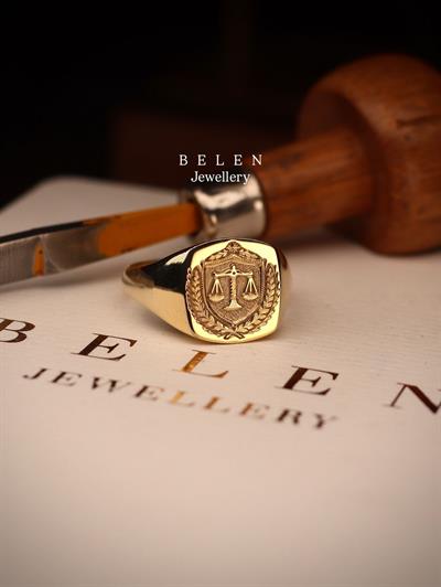  14 Ayar Altın Belen Signet  N.39