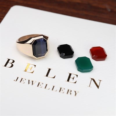 14 Ayar Altın Belen Signet Yüzük Model N.41