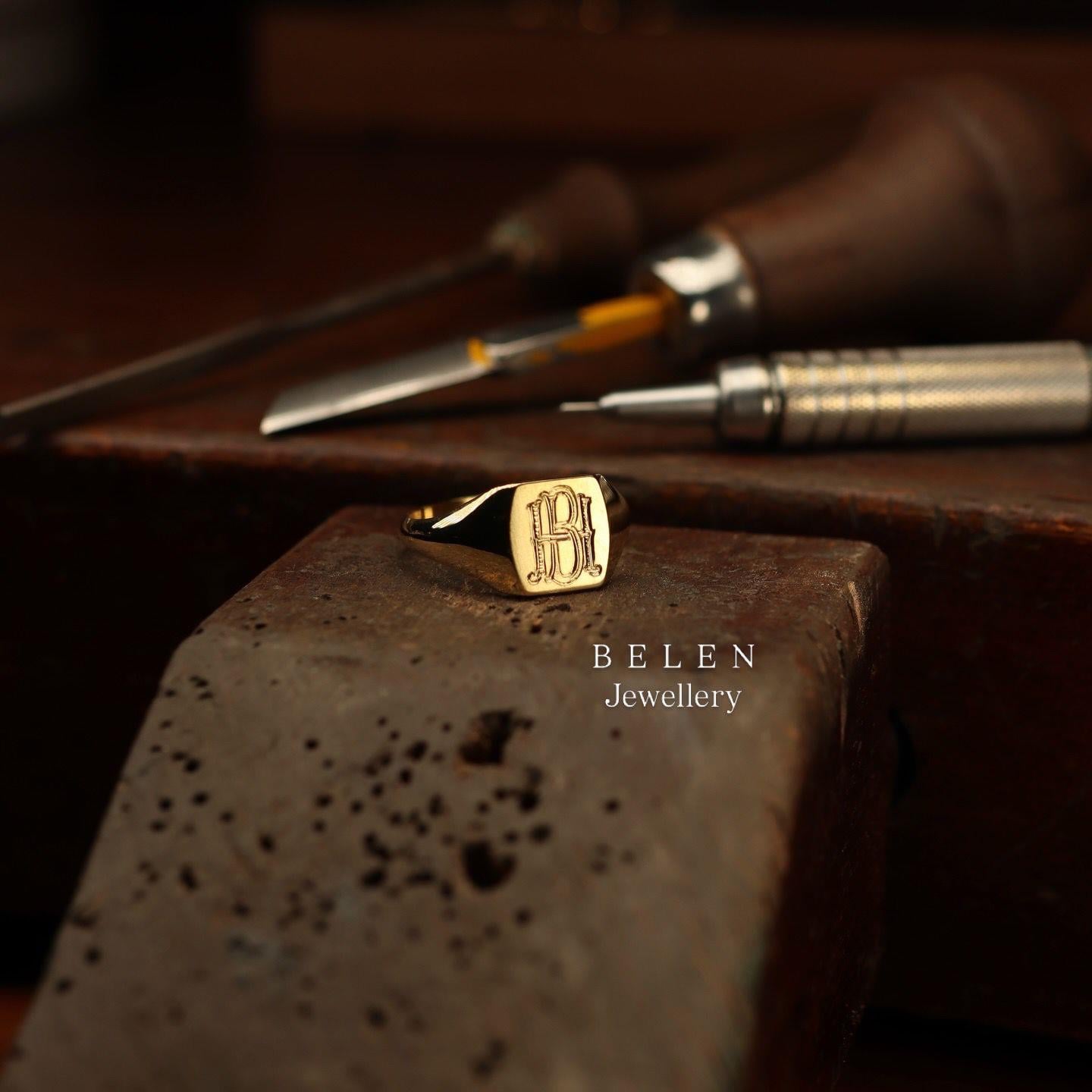 14 Ayar Altın Belen Signet Yüzük 41