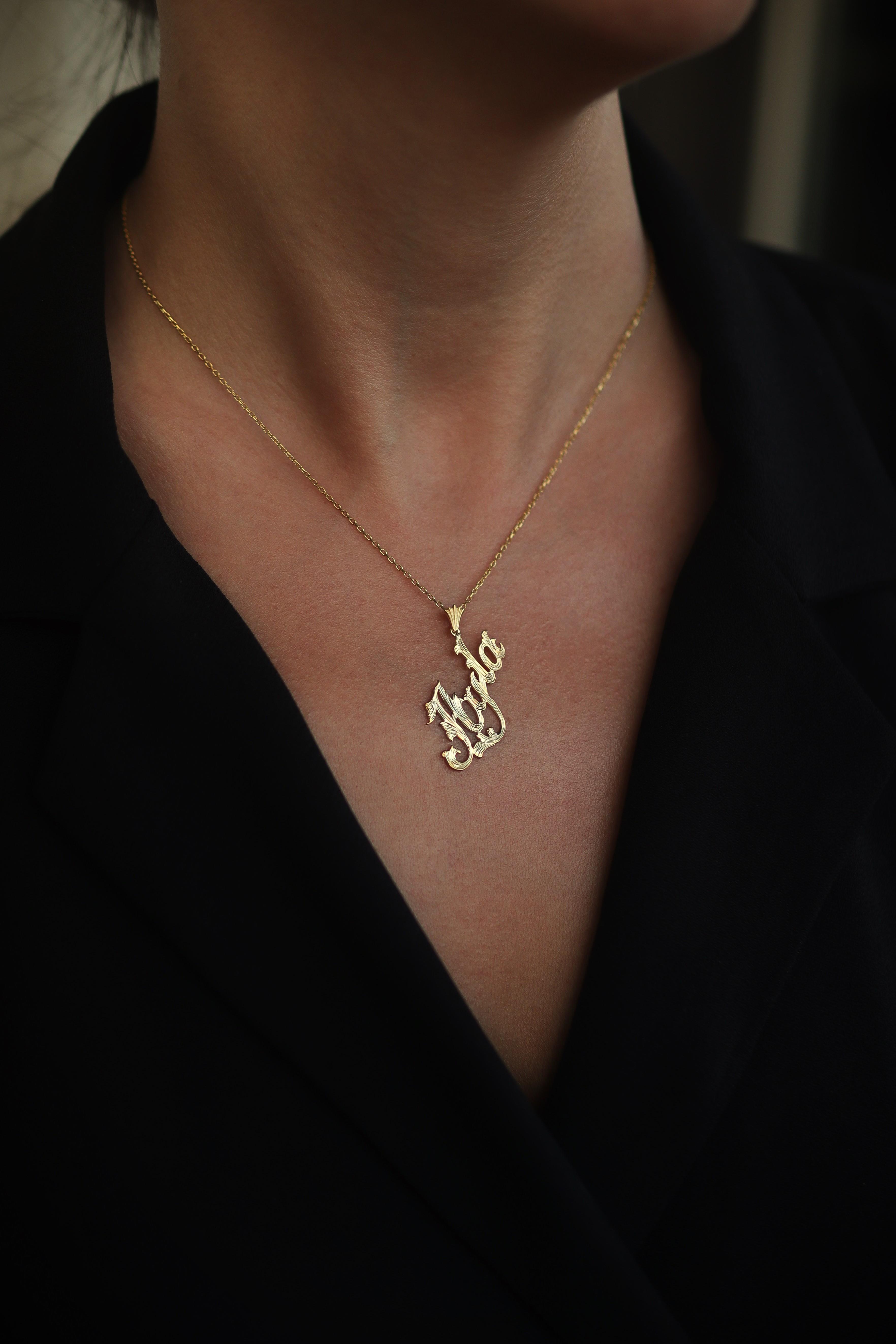 14 Ayar Altın İsim Kolye