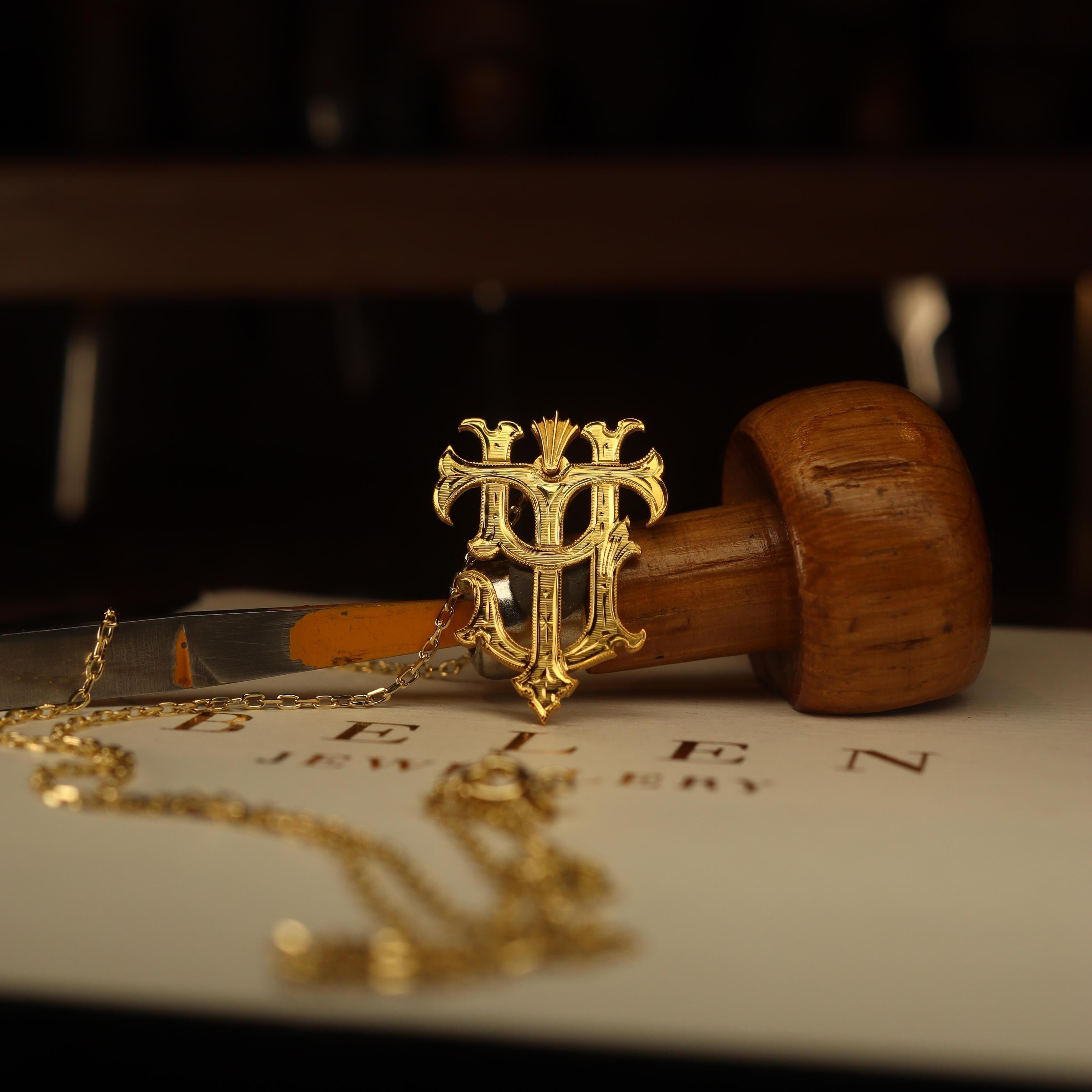 14 Ayar Altın Monogram Kolye (2 harf)