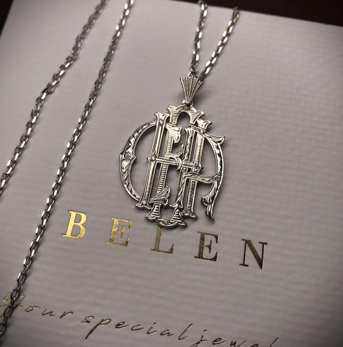 4 Harfli Gümüş Monogram Kolye