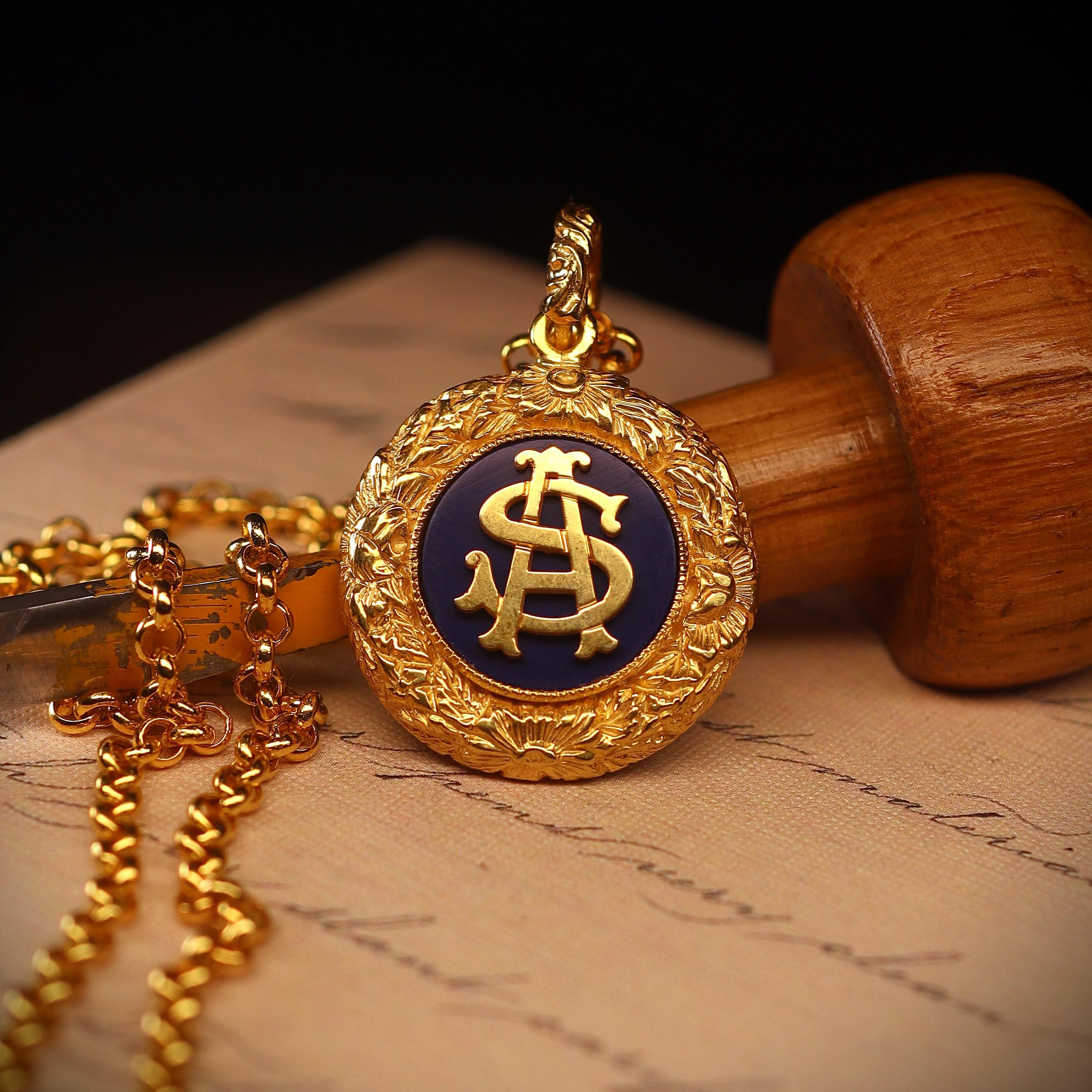 Antik Monogram Kolye (14 Ayar Altın)