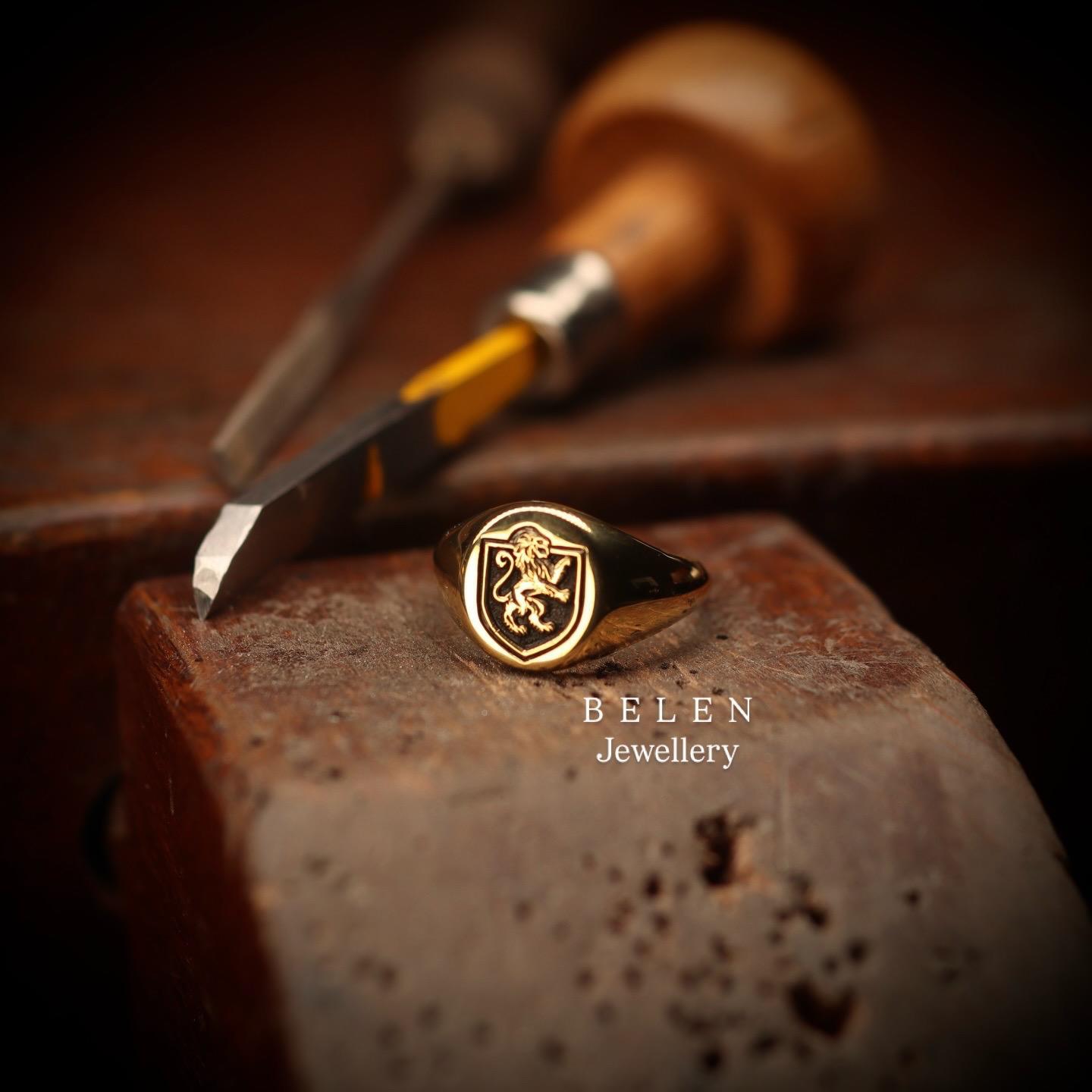 Belen Aslan Arma Signet Yüzük  (14 ayar altın)