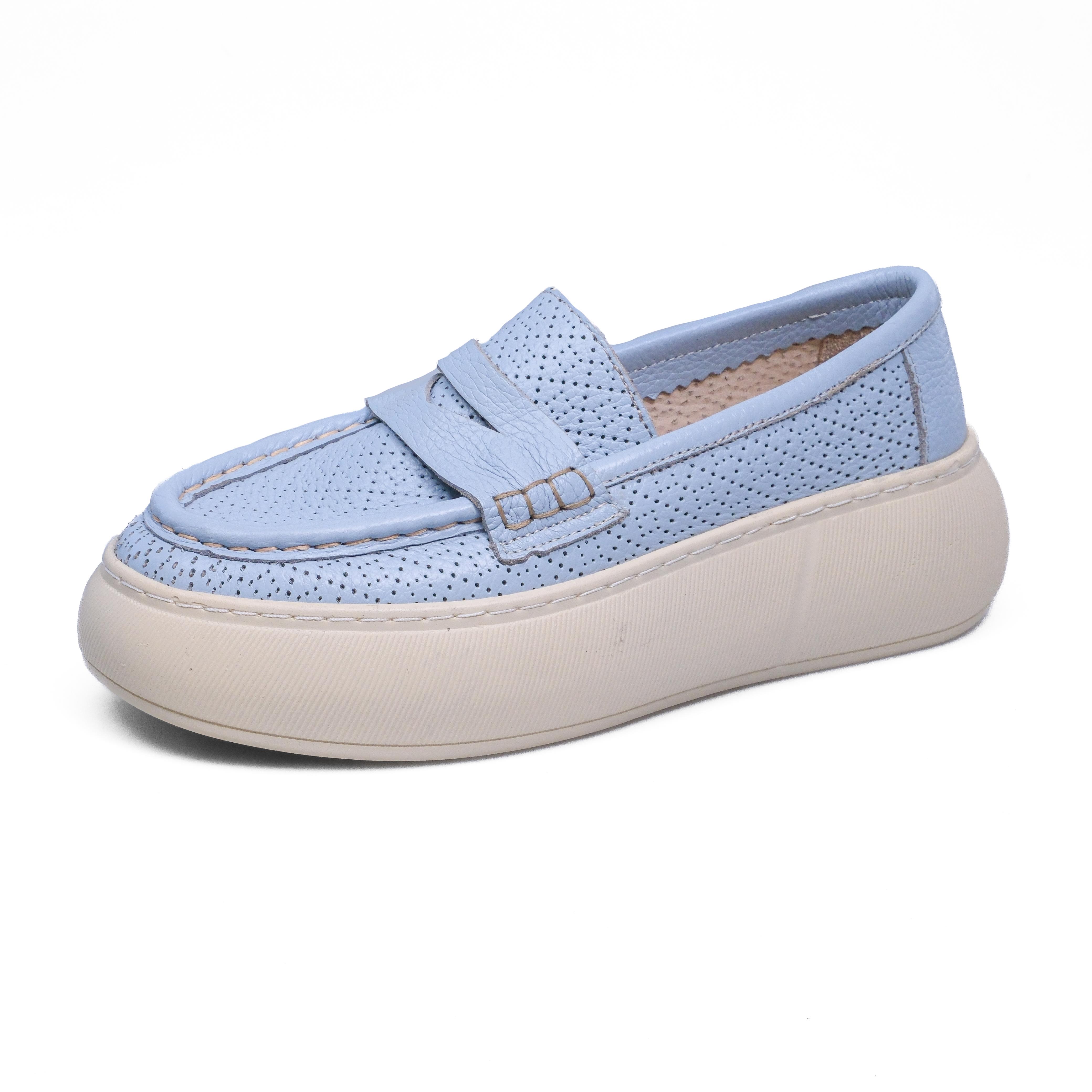 Motta Hakiki Deri Mavi Sneaker