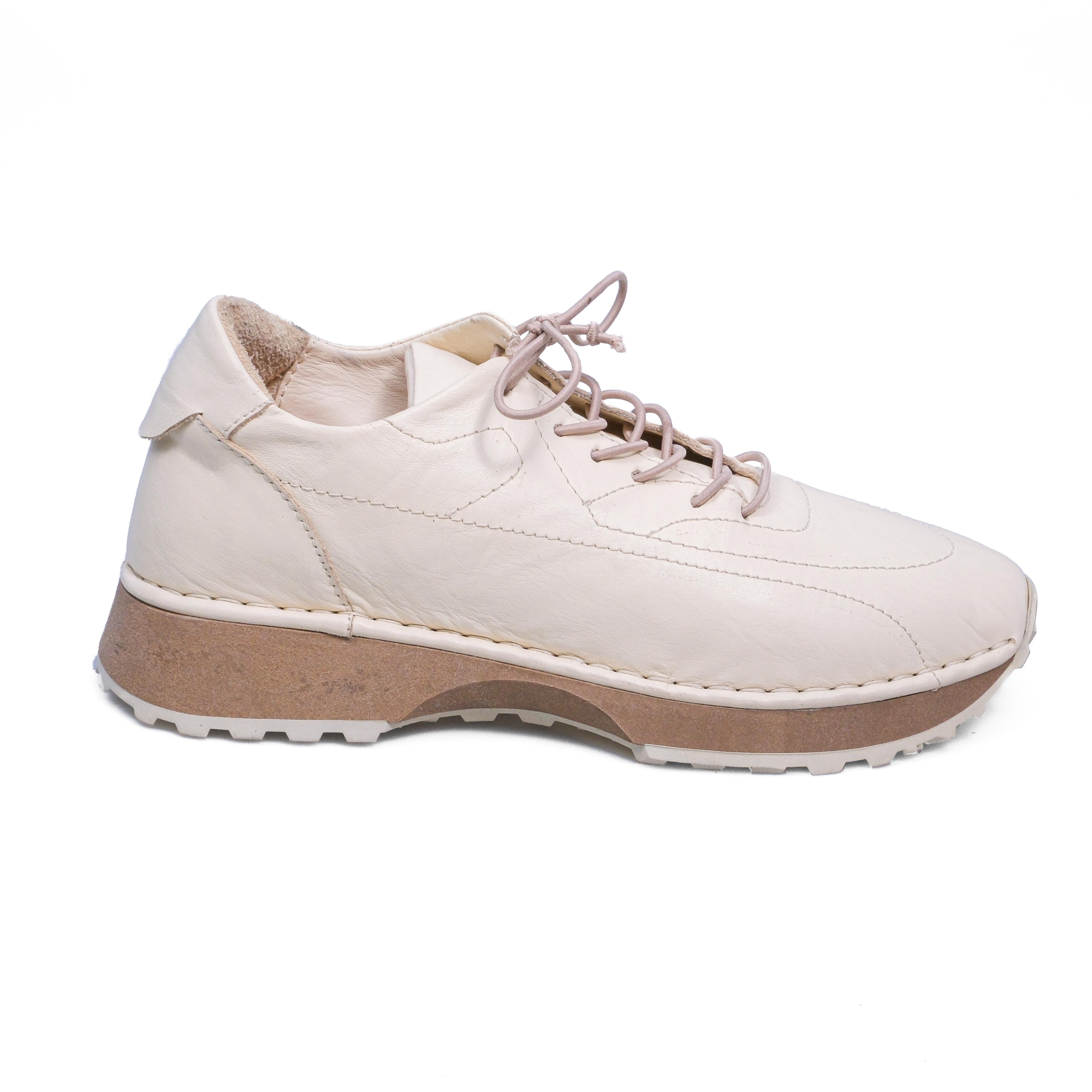 Warner Hakiki Deri Bağcıklı Beyaz Sneaker