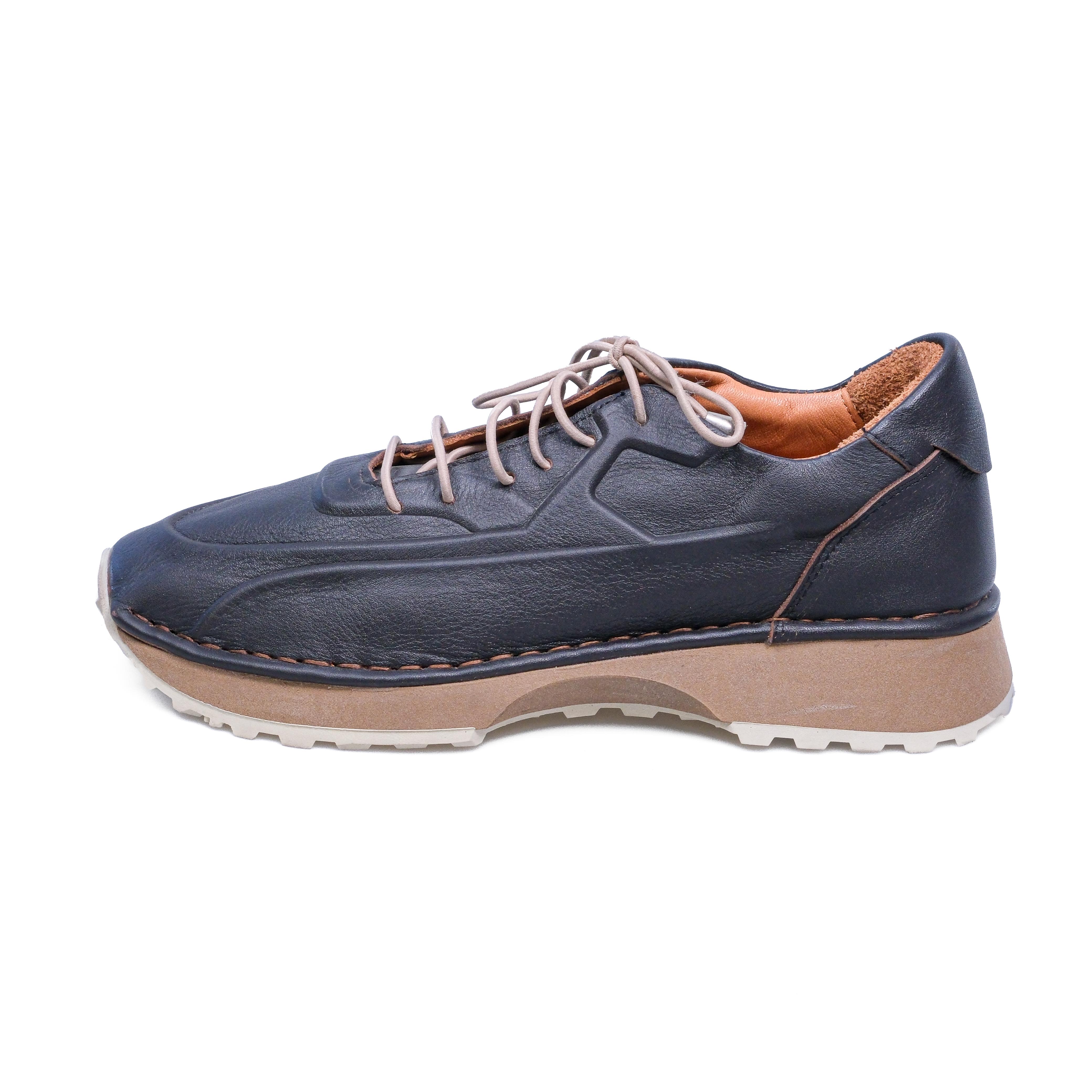 Warner Hakiki Deri Bağcıklı Siyah Sneaker