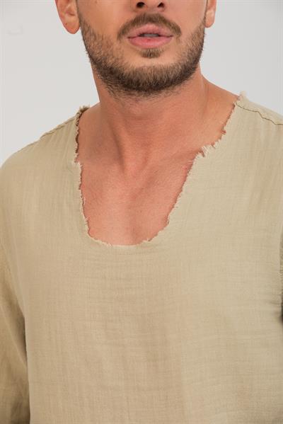 Erkek %100 Pamuk Rahat Kesim Uzun Kollu T-shirt - Şık ve Modern Tasarım