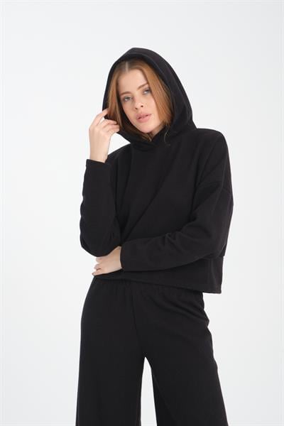 Kadın Alt Üst Takım - Kapüşonlu Sweatshirt ve Geniş Pantolon