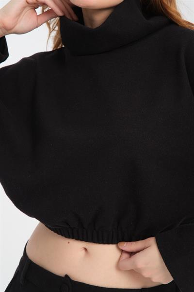 Pamuklu Boğazlı Sweatshirt + Pamuklu Pantolon Takım (2 Parça)