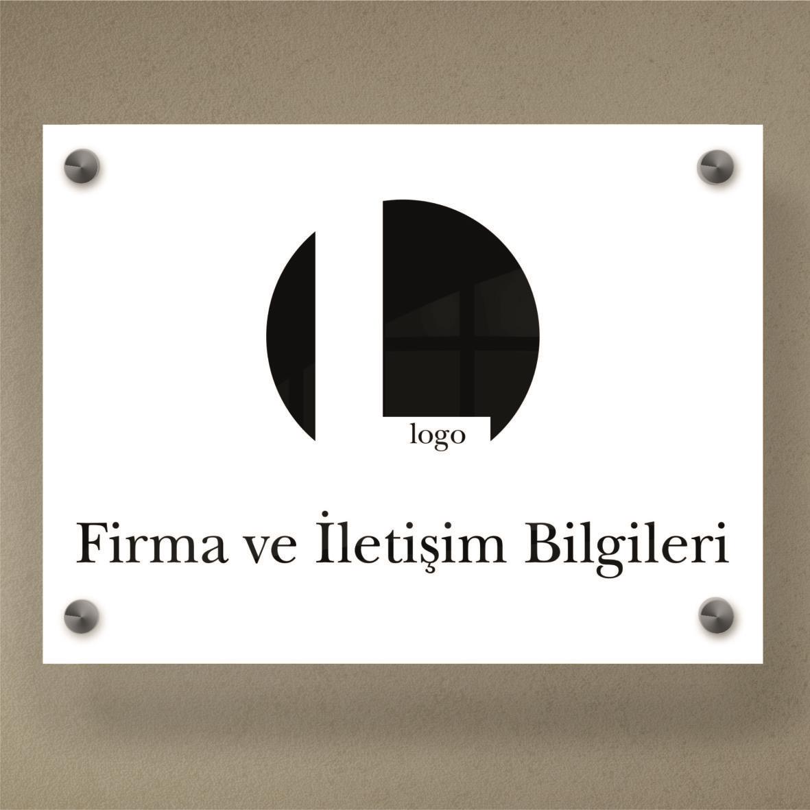 Vogart Beyaz Pleksi Kapı Tabelası