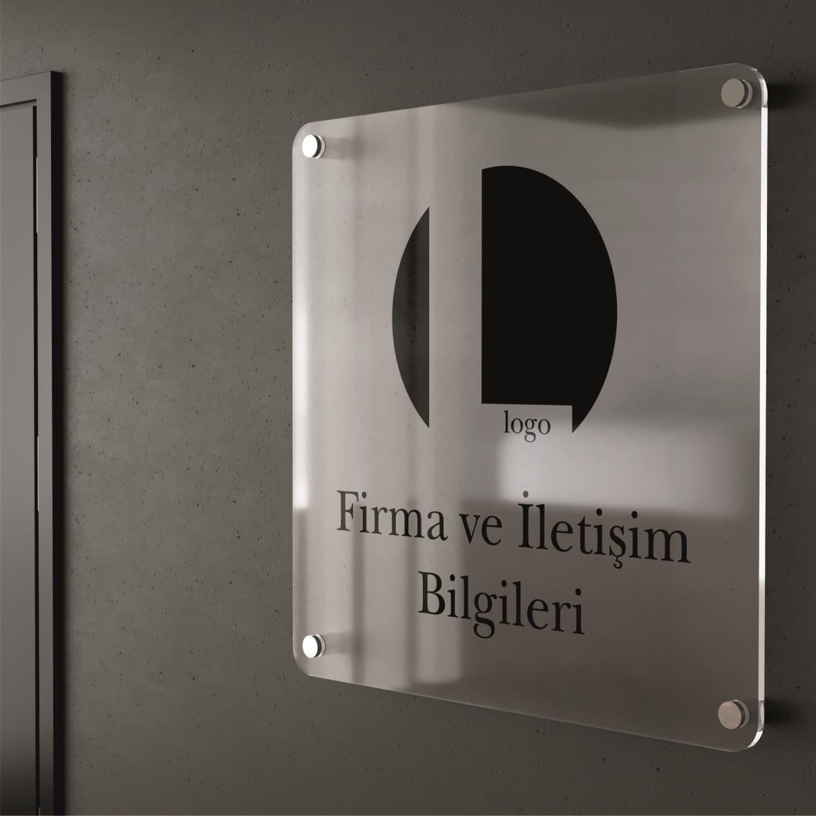 Vogart Şeffaf Pleksi Kapı Tabelası