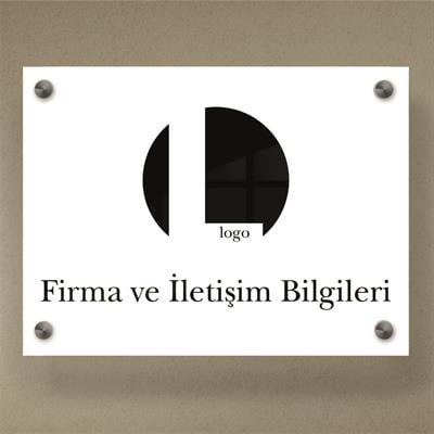 Vogart Beyaz Pleksi Kapı Tabelası
