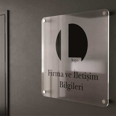 Vogart Şeffaf Pleksi Kapı Tabelası