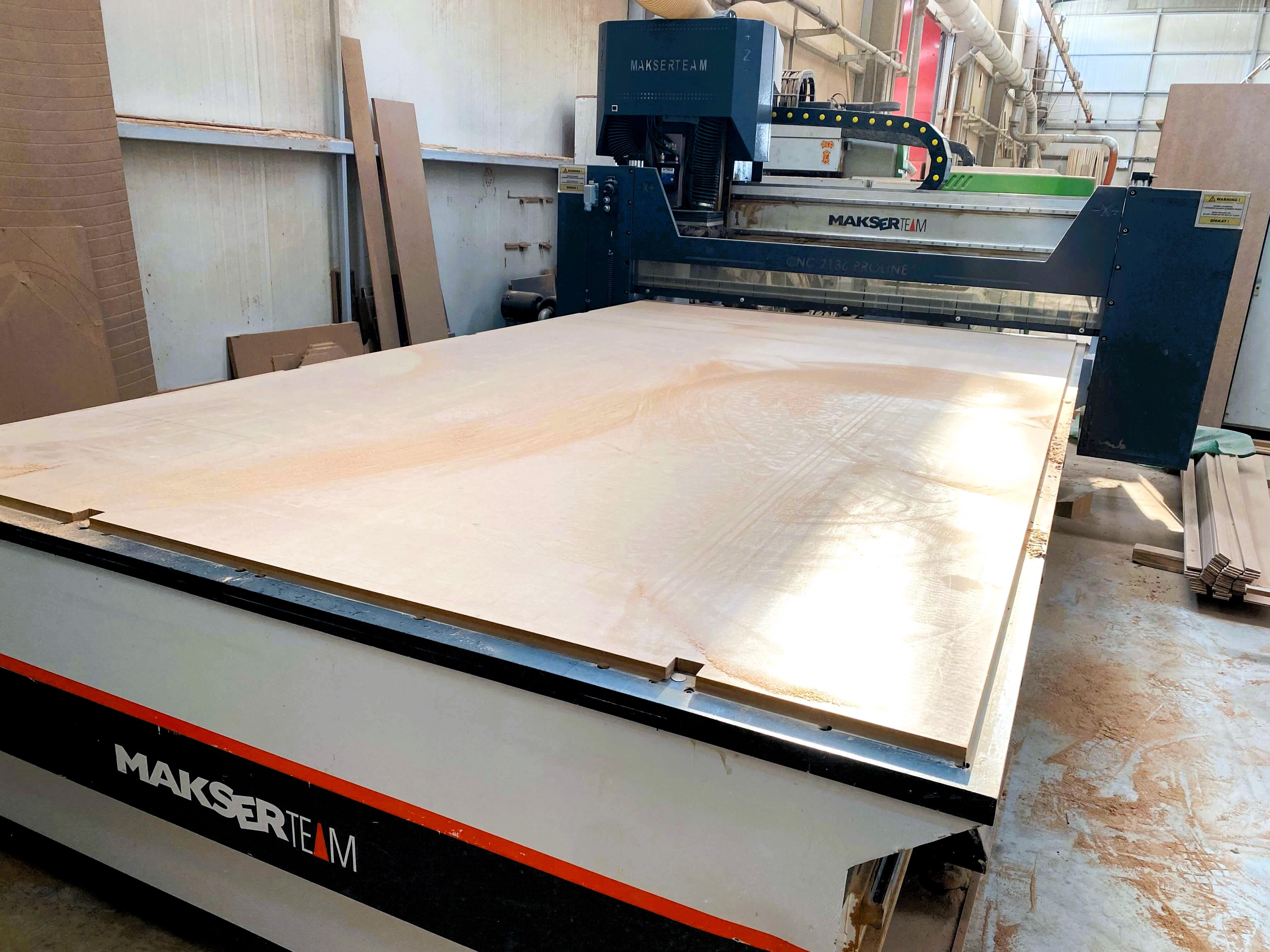 Makser Proline 2136 Süpürmeli Düz Tabla Cnc Makinesi (2019