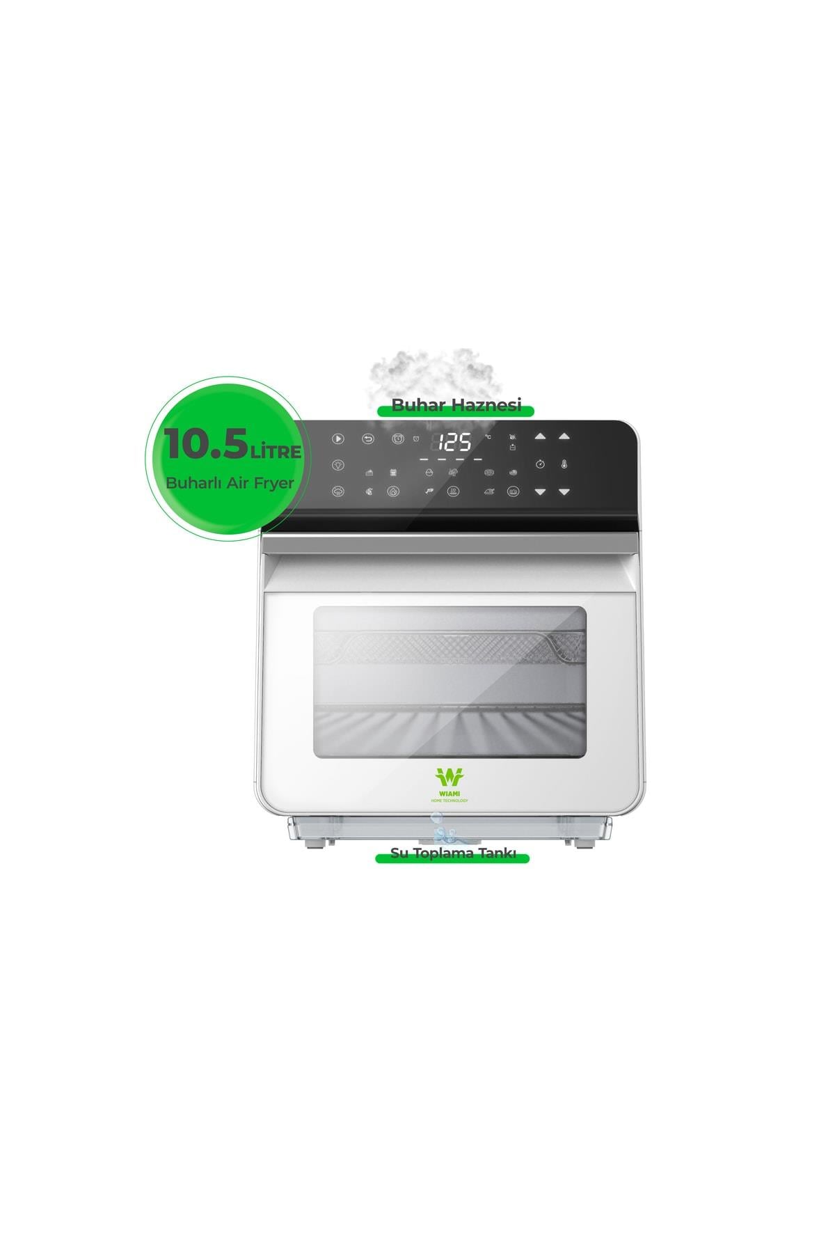 Airfryer 10.5 L Buharlı Hava Fritözü Beyaz