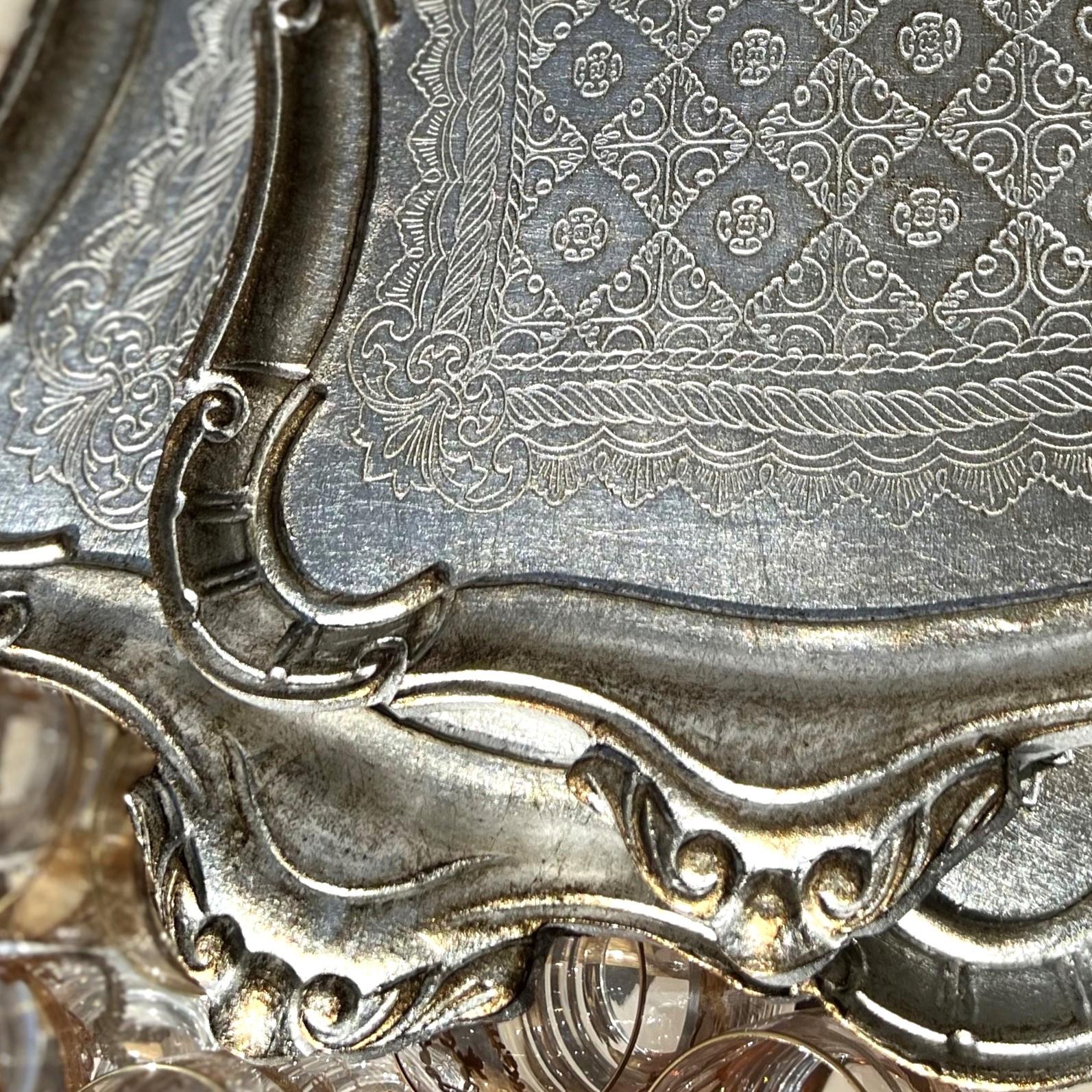 L & M Florence Art Silver Köşeli İthal Gül Ağacı Tepsi 6 Kişilik