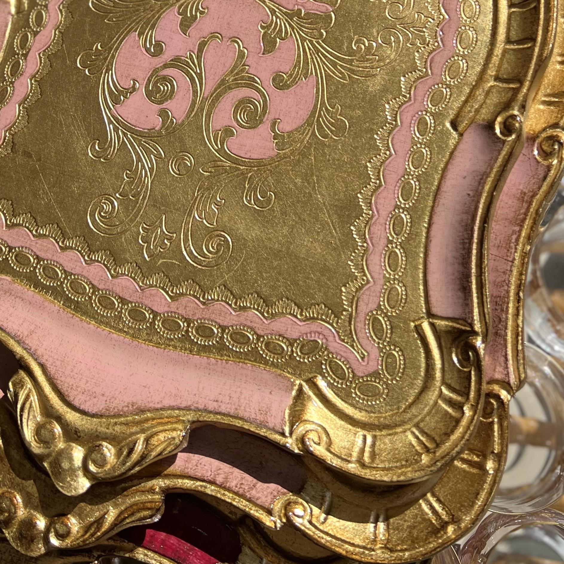 Pescarissi Art Deco Firenze Köşeli Gül Ağacı İthal Renkli Tepsi 8-12 Kişilik