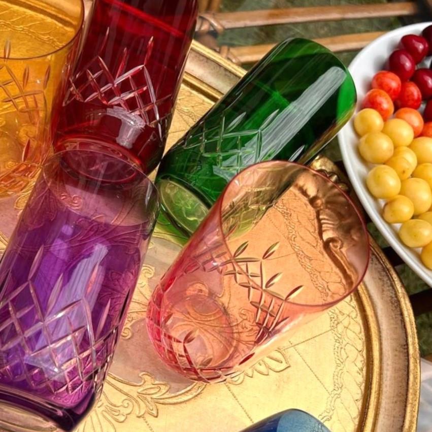 Bohemia Crystal Renkli 6 Kişilik Meşrubat Bardağı Takımı