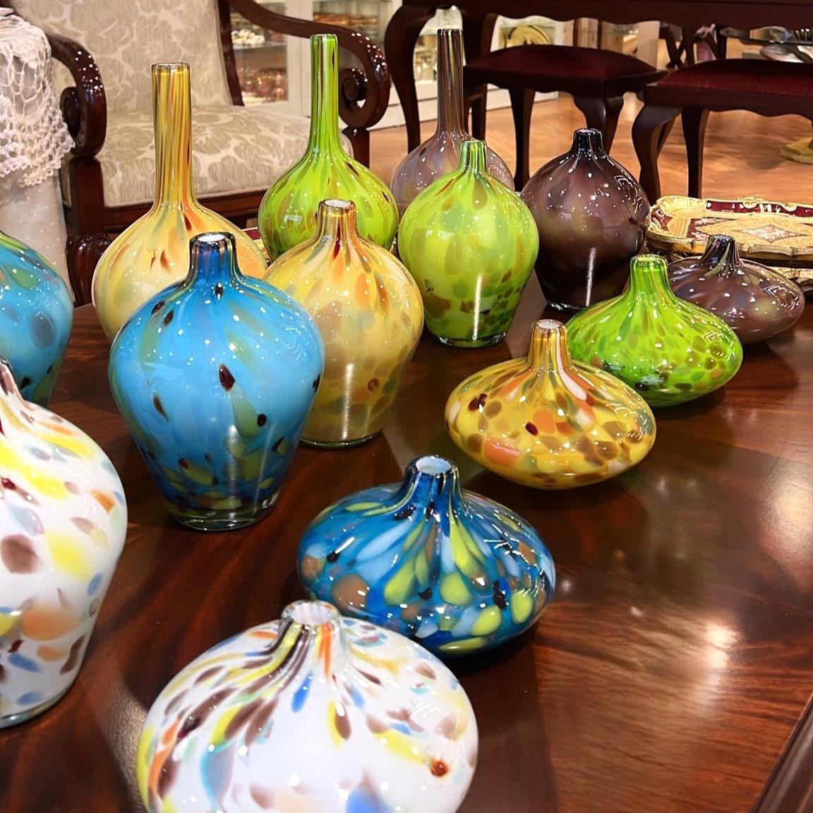 Dekoratif Renkli Cam Obje Seti