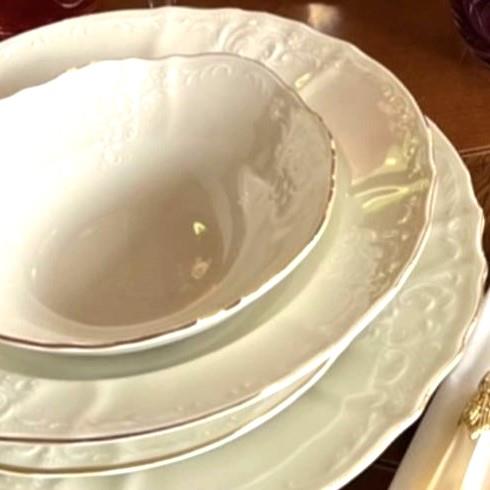 Bernadotte Beyaz Kabartmalı Yemek Takımı