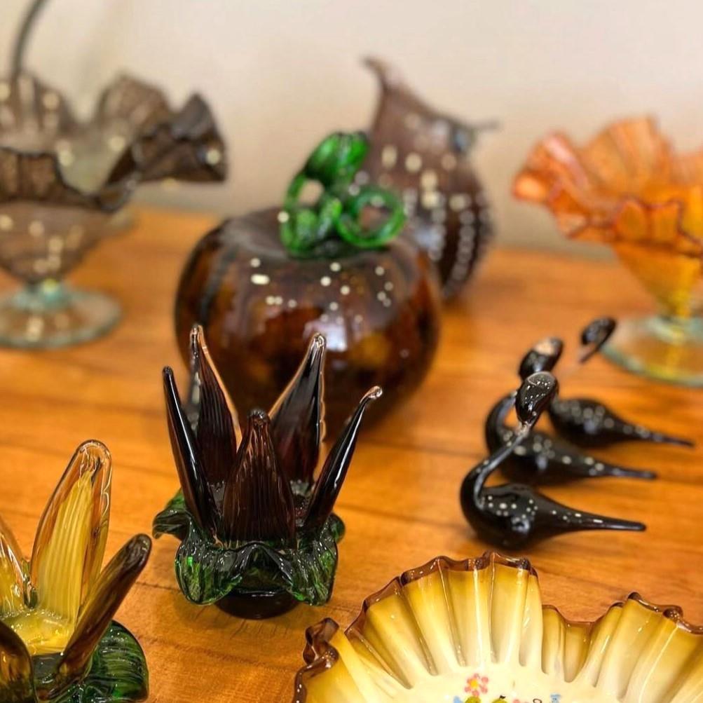 Renkli Dekoratif Cam Obje Kuğu Seti