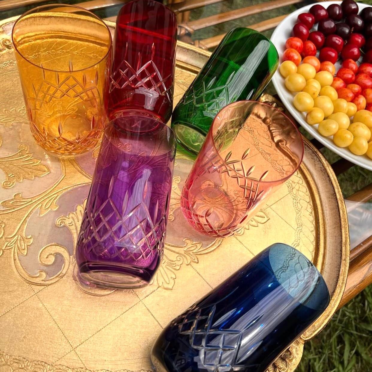 Bohemia Crystal Renkli 6 Kişilik Meşrubat Bardağı Takımı