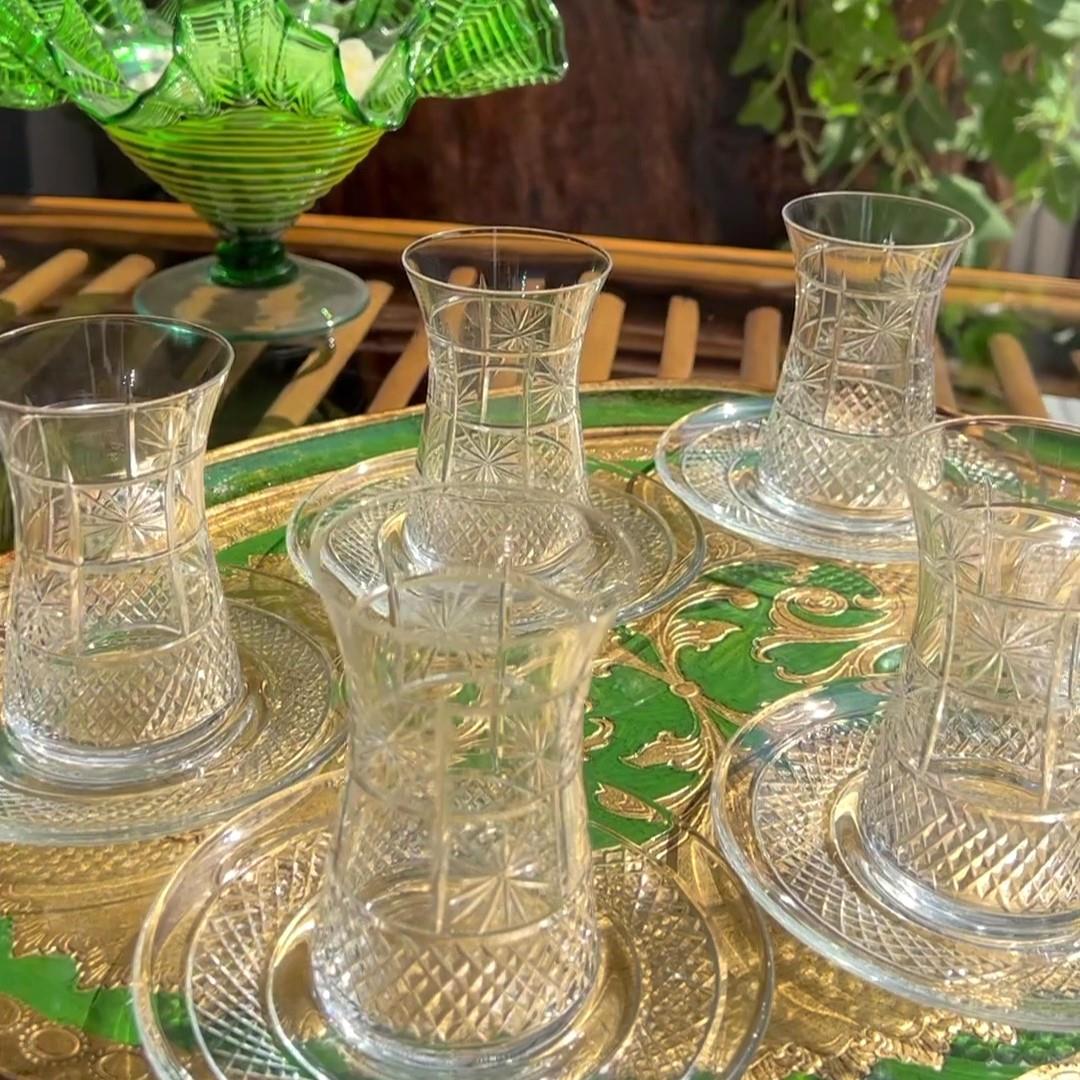 Bohemia Crystal Kesme Desenli 6 Kişilik Çay Bardağı Takımı