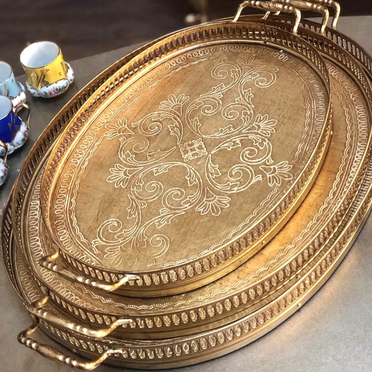 L & M Florence Art Pirinç Tepsi 6-8 Kişilik