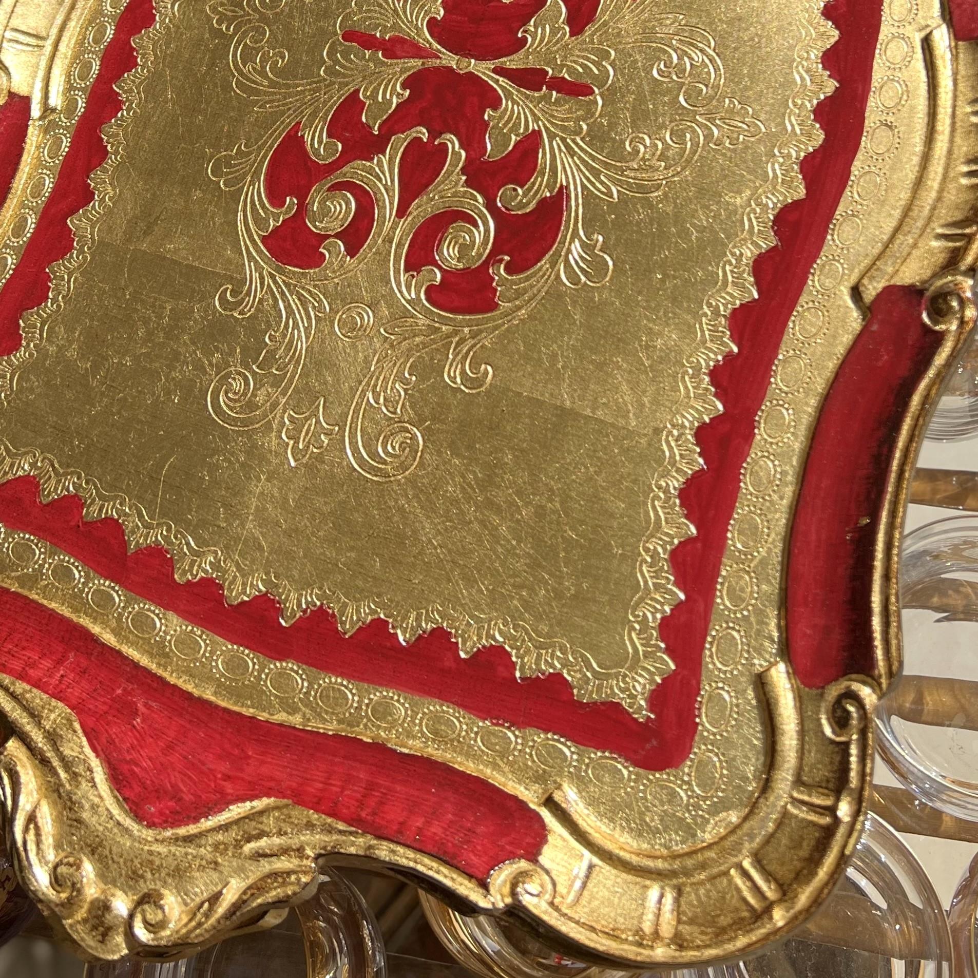 Pescarissi Art Deco Firenze Köşeli Gül Ağacı İthal Renkli Tepsi 8-12 Kişilik