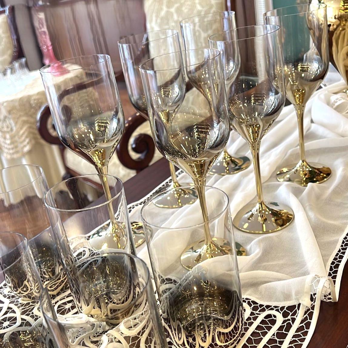 Bohemia Crystal Gümüş Detaylı 6 Kişilik Meşrubat Bardağı Takımı