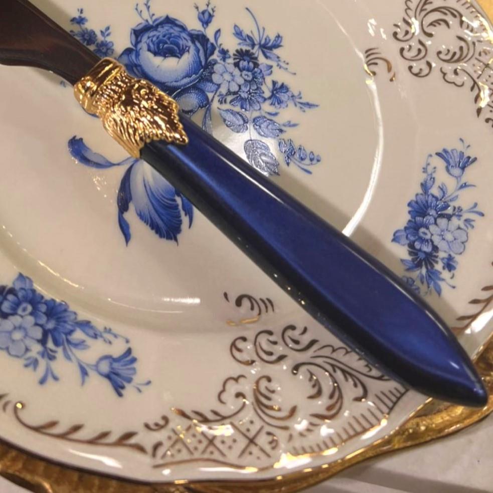 Bernadotte Mavi Çiçek Desenli Yemek Takımı