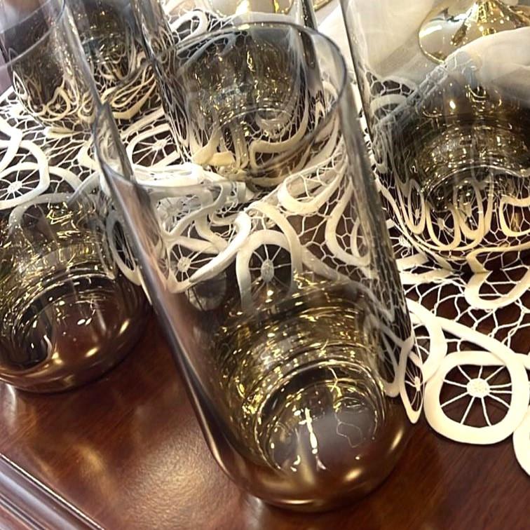 Bohemia Crystal Gümüş Detaylı 6 Kişilik Meşrubat Bardağı Takımı